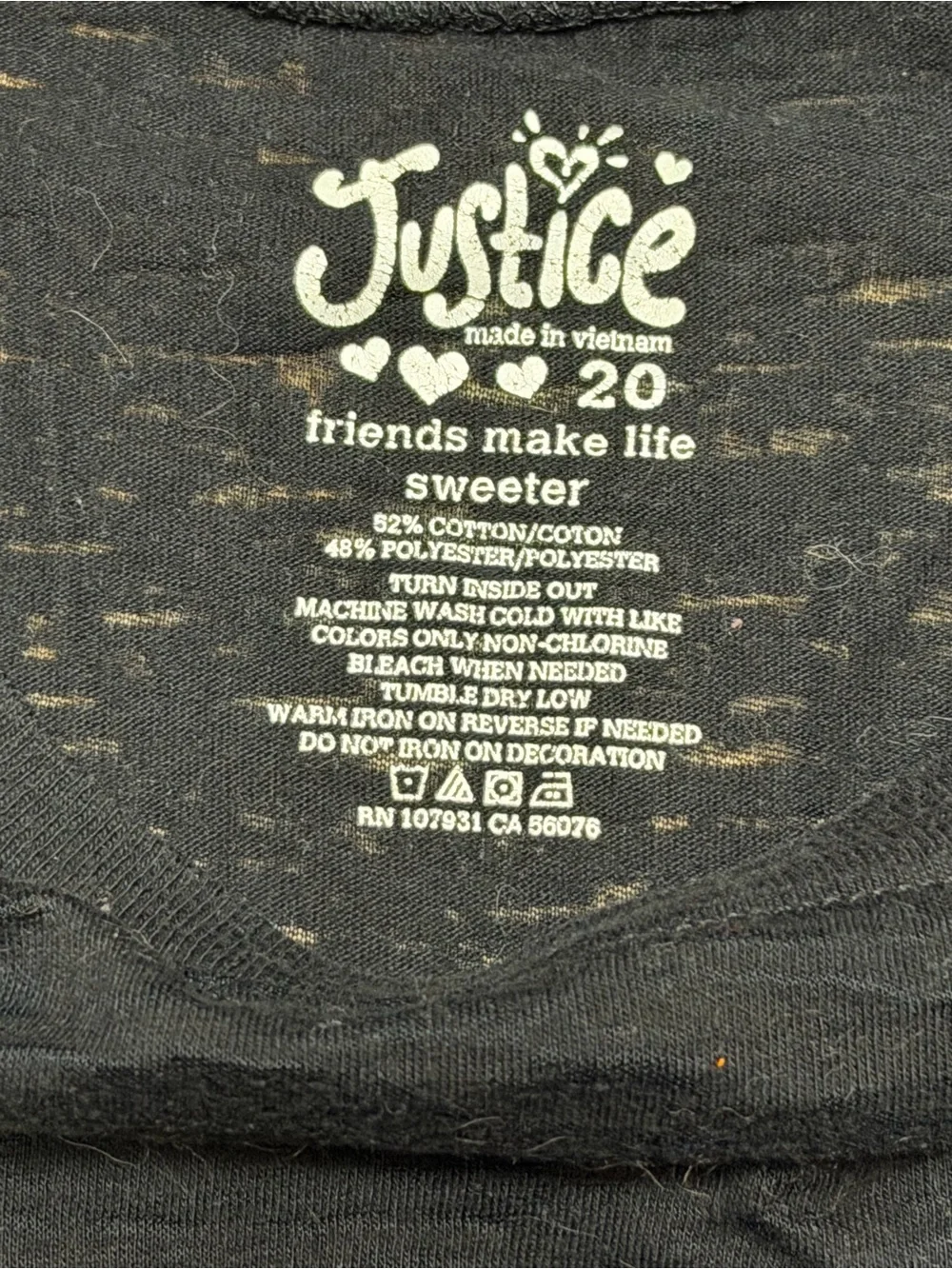 Justice Girls Size 20 Black Neon Lips Sequin Smile Graphic Short Sleeve Tee